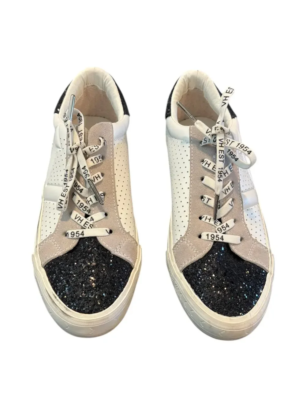 Vintage Havana Gadol Sneakers White/Black Glitter Approx Size 7